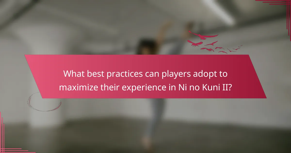 What best practices can players adopt to maximize their experience in Ni no Kuni II?