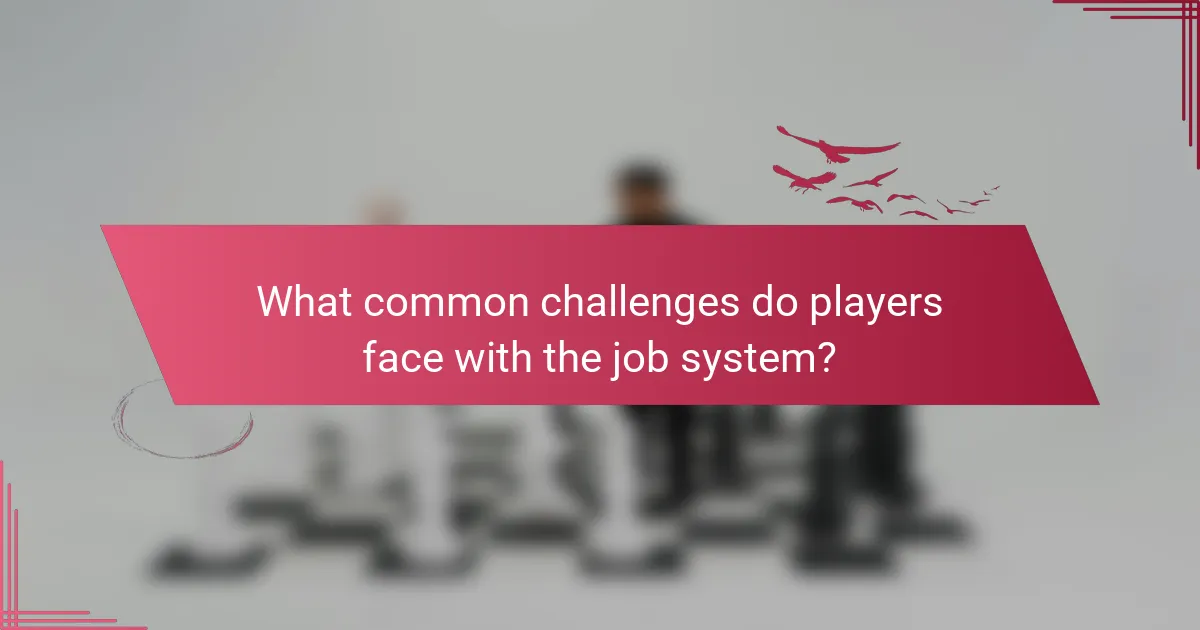 What common challenges do players face with the job system?